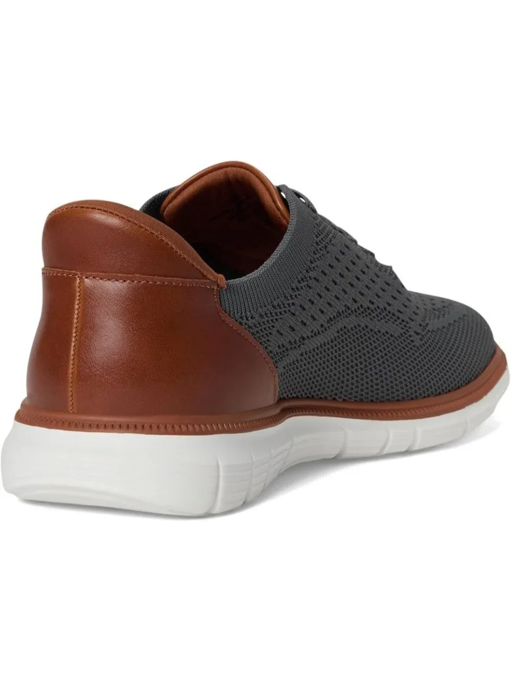 Marc Joseph Men's Grey Leather Slip On Round Toe Solid Comforts Oxfords Shoes